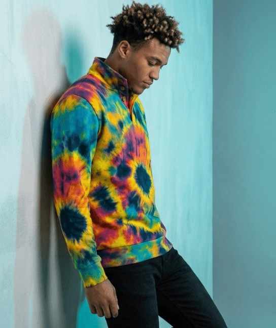 Positive Vibrations Half-Zip for Psychedelic Dressers — Fluid Abstract AOP Pullover, 260gsm Premium Polyester, Festival Statement Layer