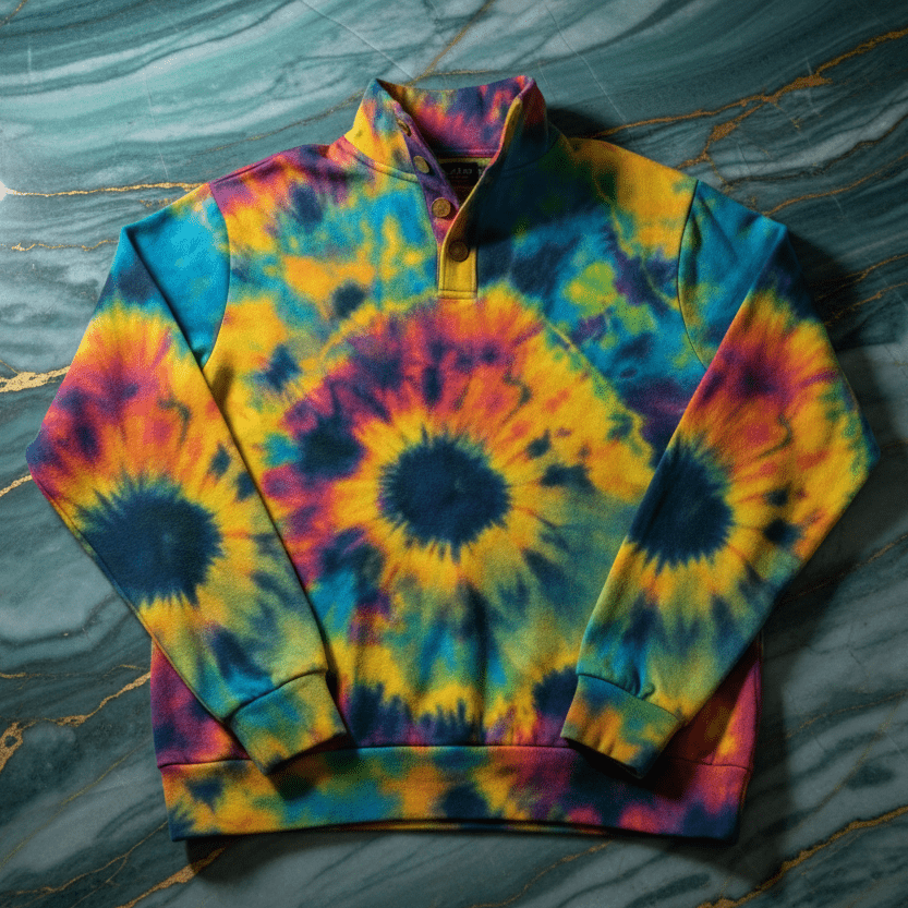Positive Vibrations Half-Zip for Psychedelic Dressers — Fluid Abstract AOP Pullover, 260gsm Premium Polyester, Festival Statement Layer