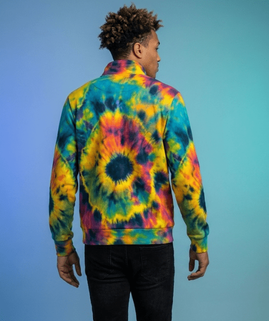 Positive Vibrations Half-Zip for Psychedelic Dressers — Fluid Abstract AOP Pullover, 260gsm Premium Polyester, Festival Statement Layer