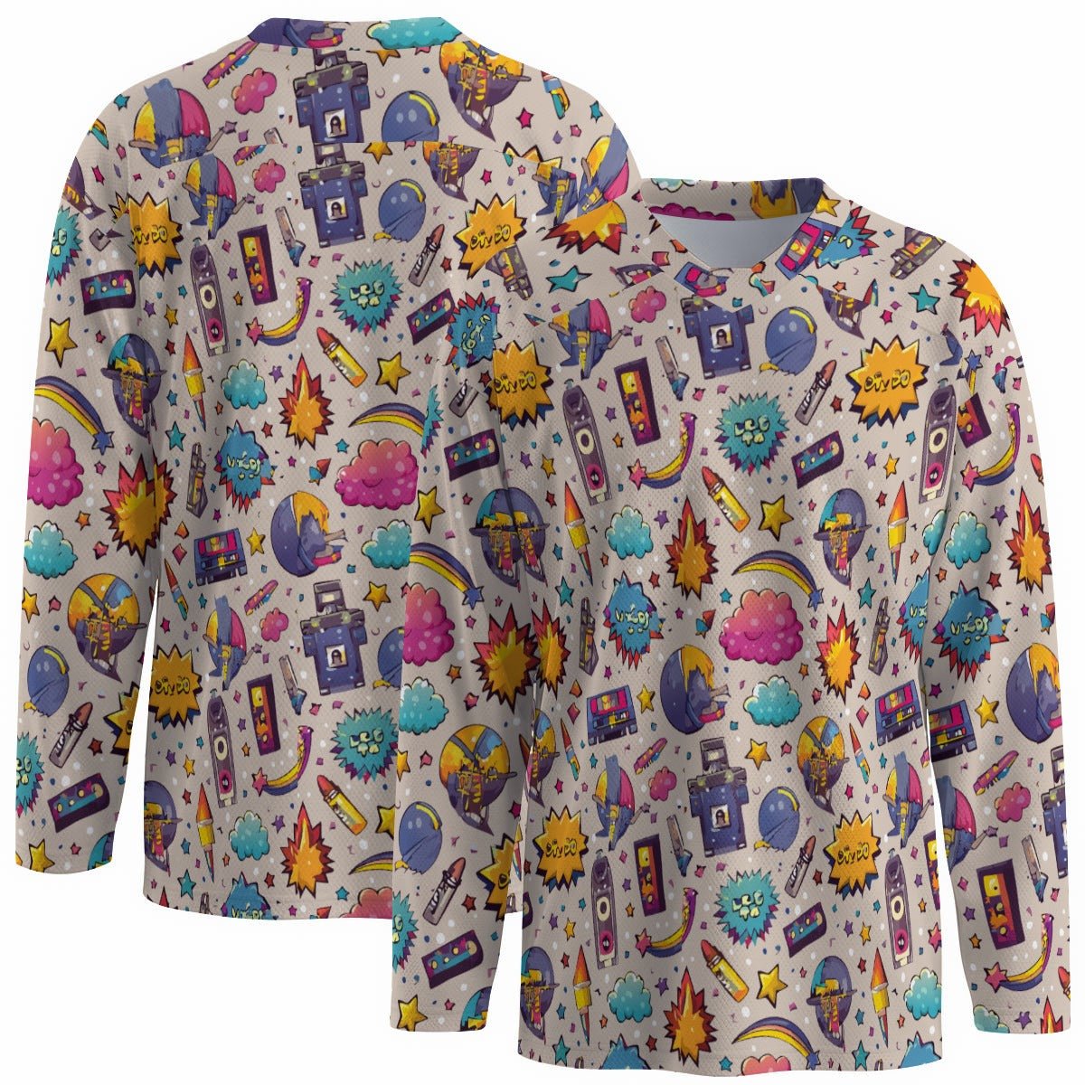 Plush Medley AOP Graphic Jersey for Abstract Ravewear Collectors — All-Over Print Men's Statement Athletic Top