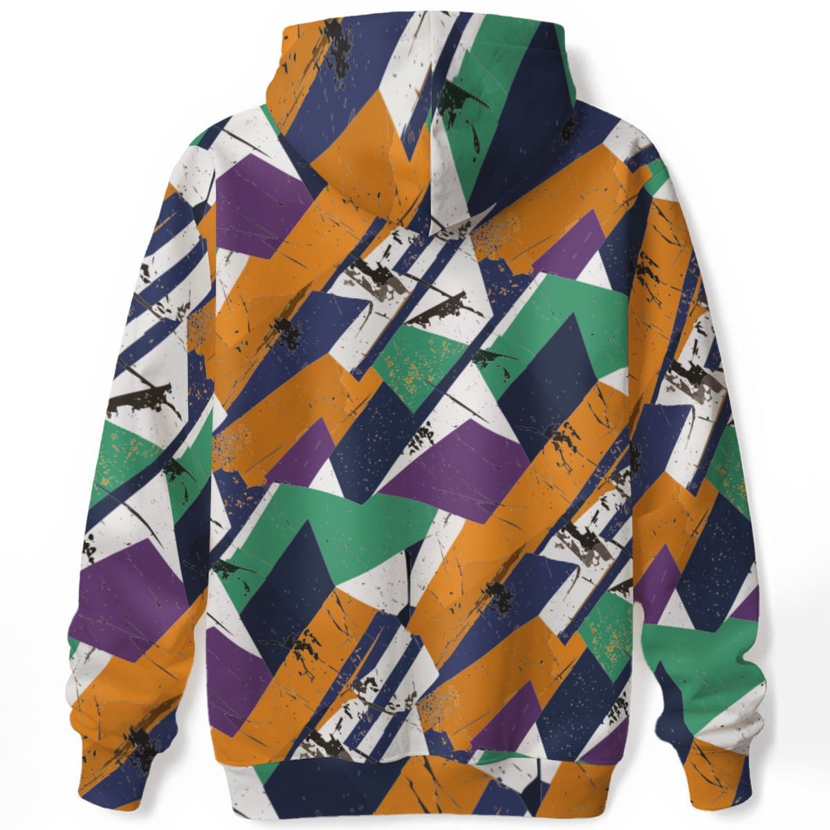 Agent Orange Geometric Hoodie for Bold Streetwear Collectors — 310gsm Cotton AOP Pullover, High-Voltage Geometry, Heavyweight Art-First Hoodie