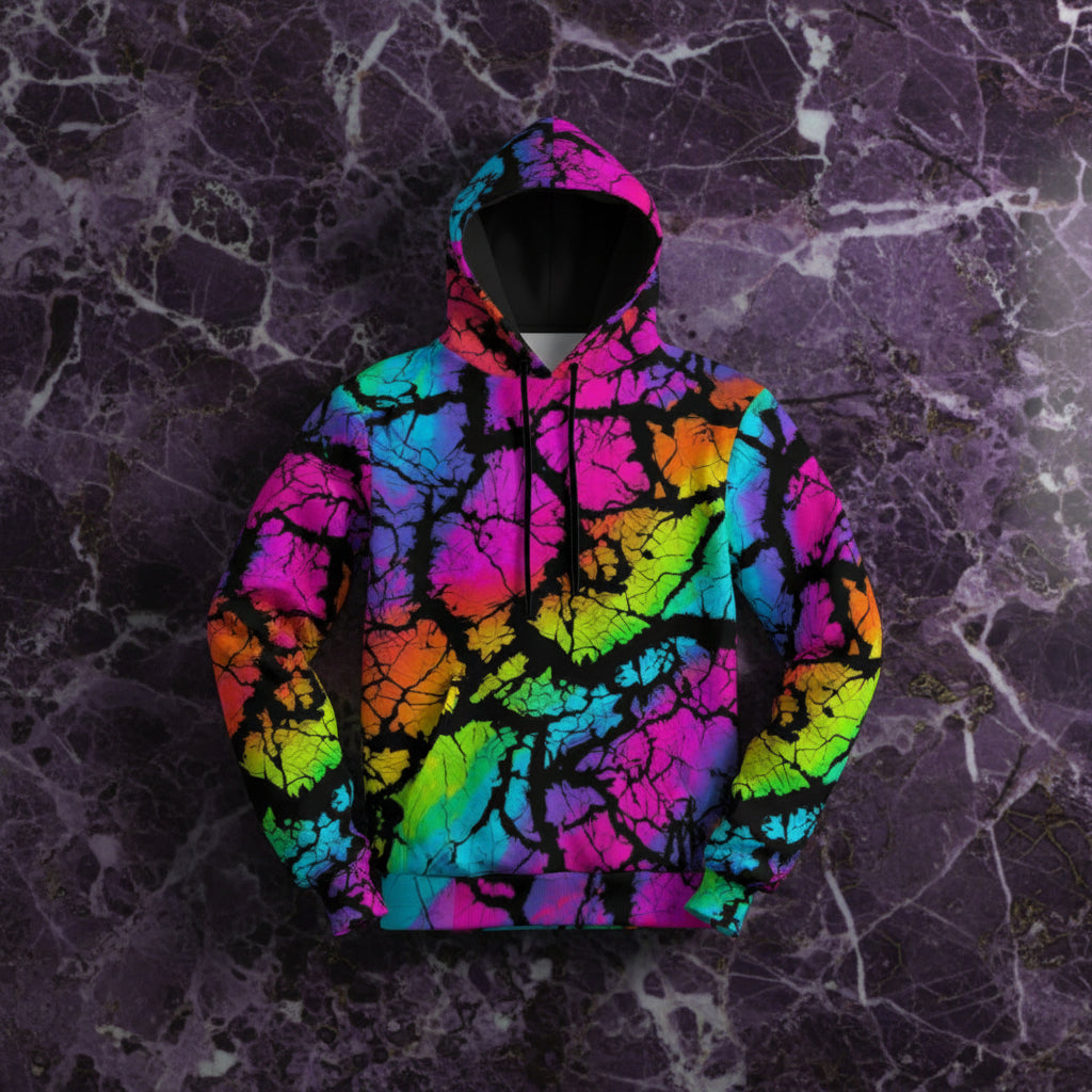 Dreadful Thorns Botanical Dark Hoodie for Nature Noir Dressers — 310gsm 100% Cotton AOP Unisex, Razor Thorn Print Full-Bleed