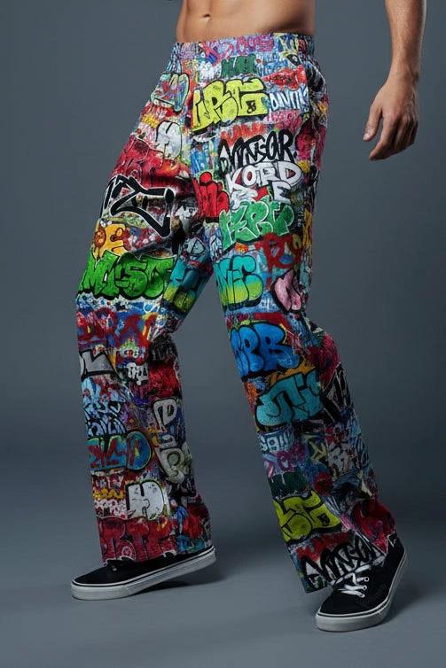 Wide Leg Pants Unisex Custom Print Streetwear Lounge Joggers Drawstring Comfort Fit