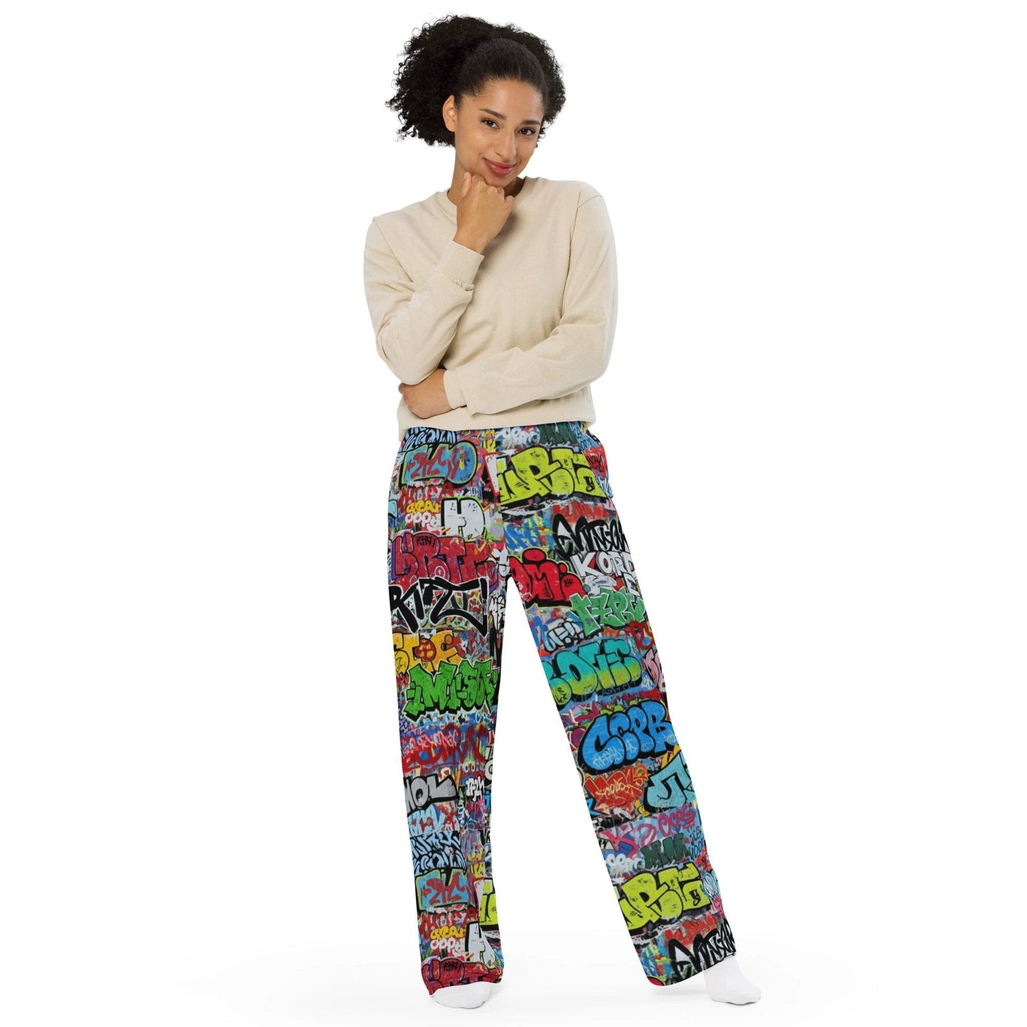 Wide Leg Pants Unisex Custom Print Streetwear Lounge Joggers Drawstring Comfort Fit