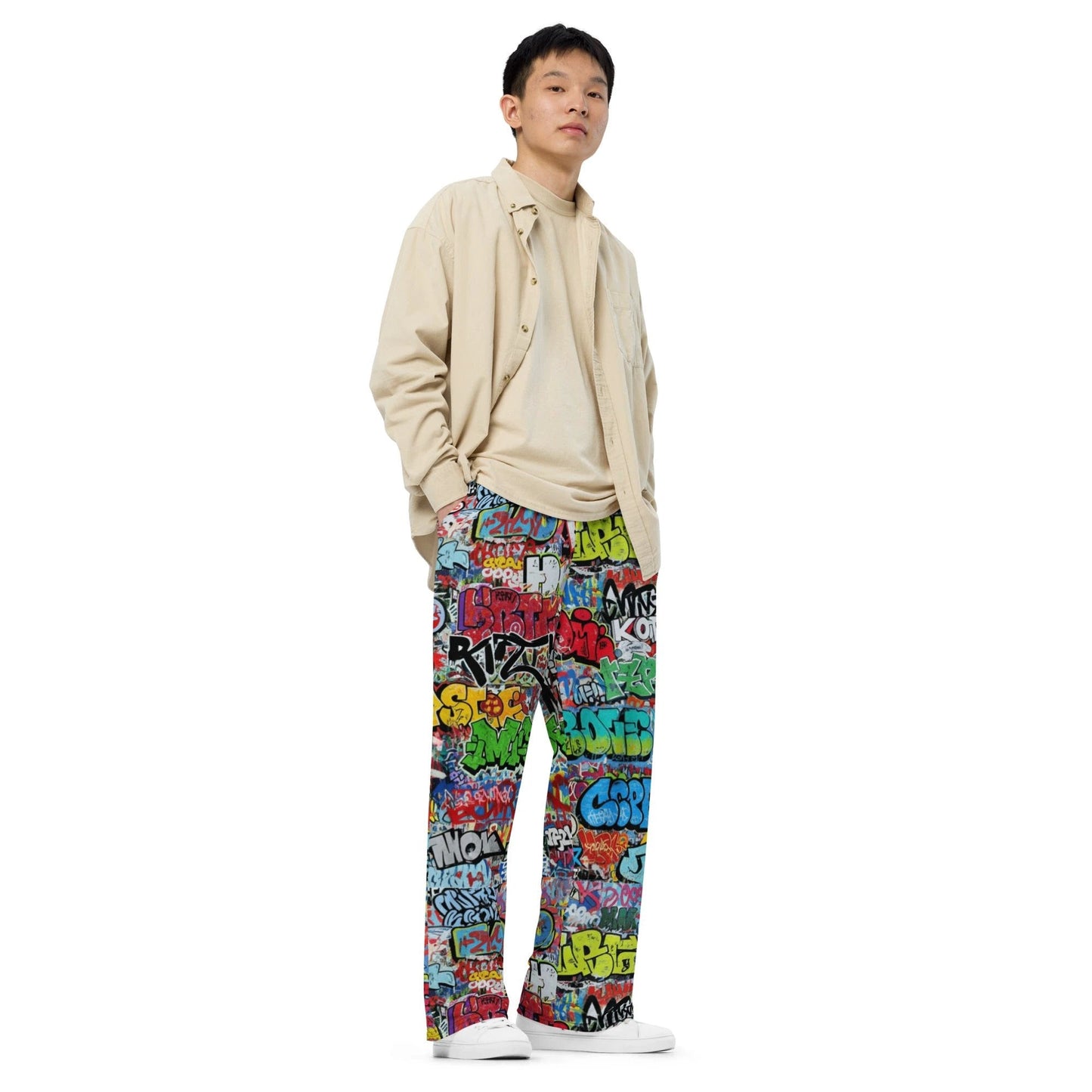 Wide Leg Pants Unisex Custom Print Streetwear Lounge Joggers Drawstring Comfort Fit