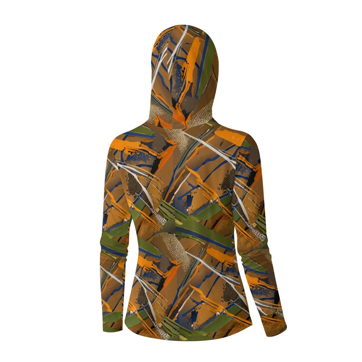 Tactical Canvas Unisex Hoodie With Sun-Protective Face Covering Pullover