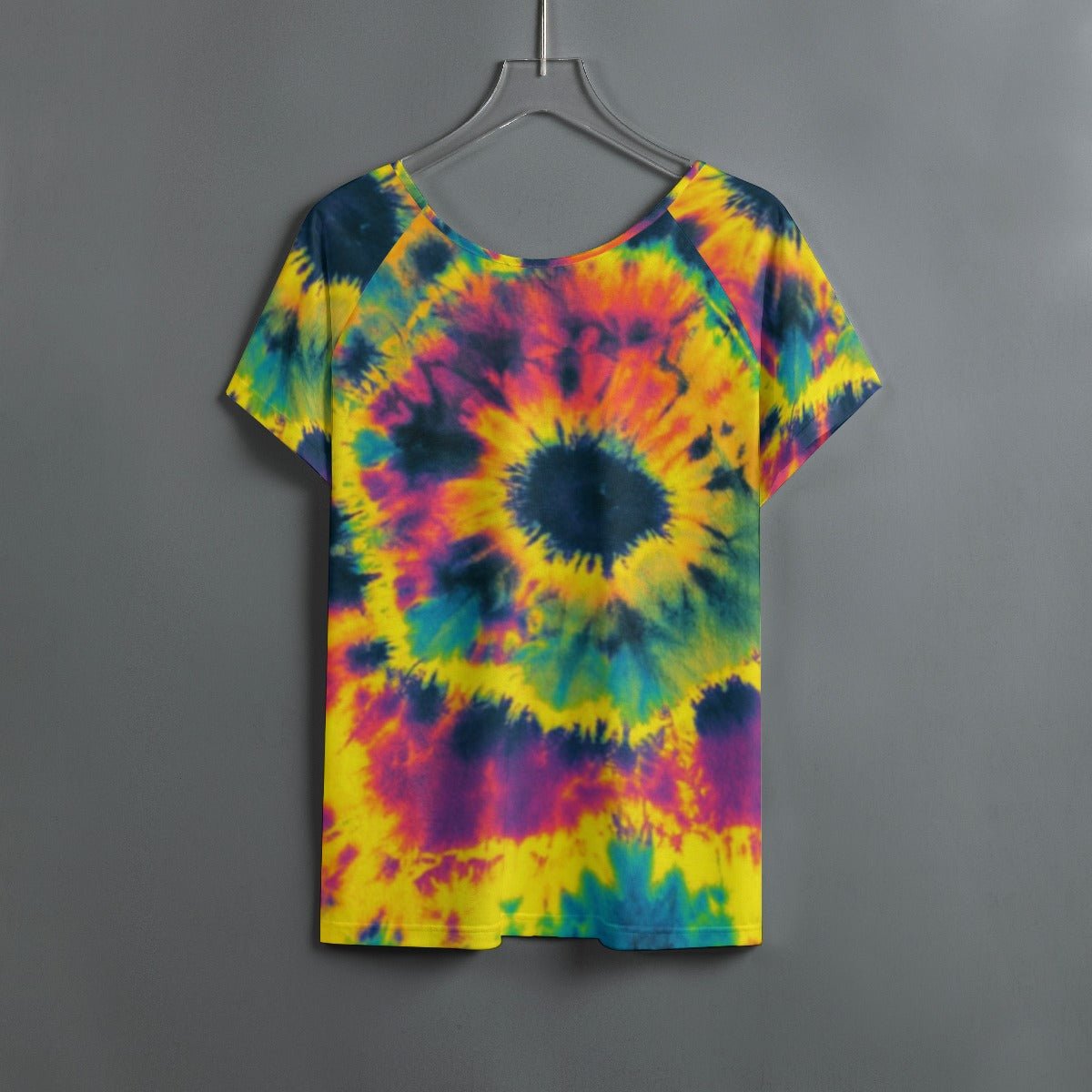 All-Over Print Women's Round Neck T-shirt With Raglan Sleeve