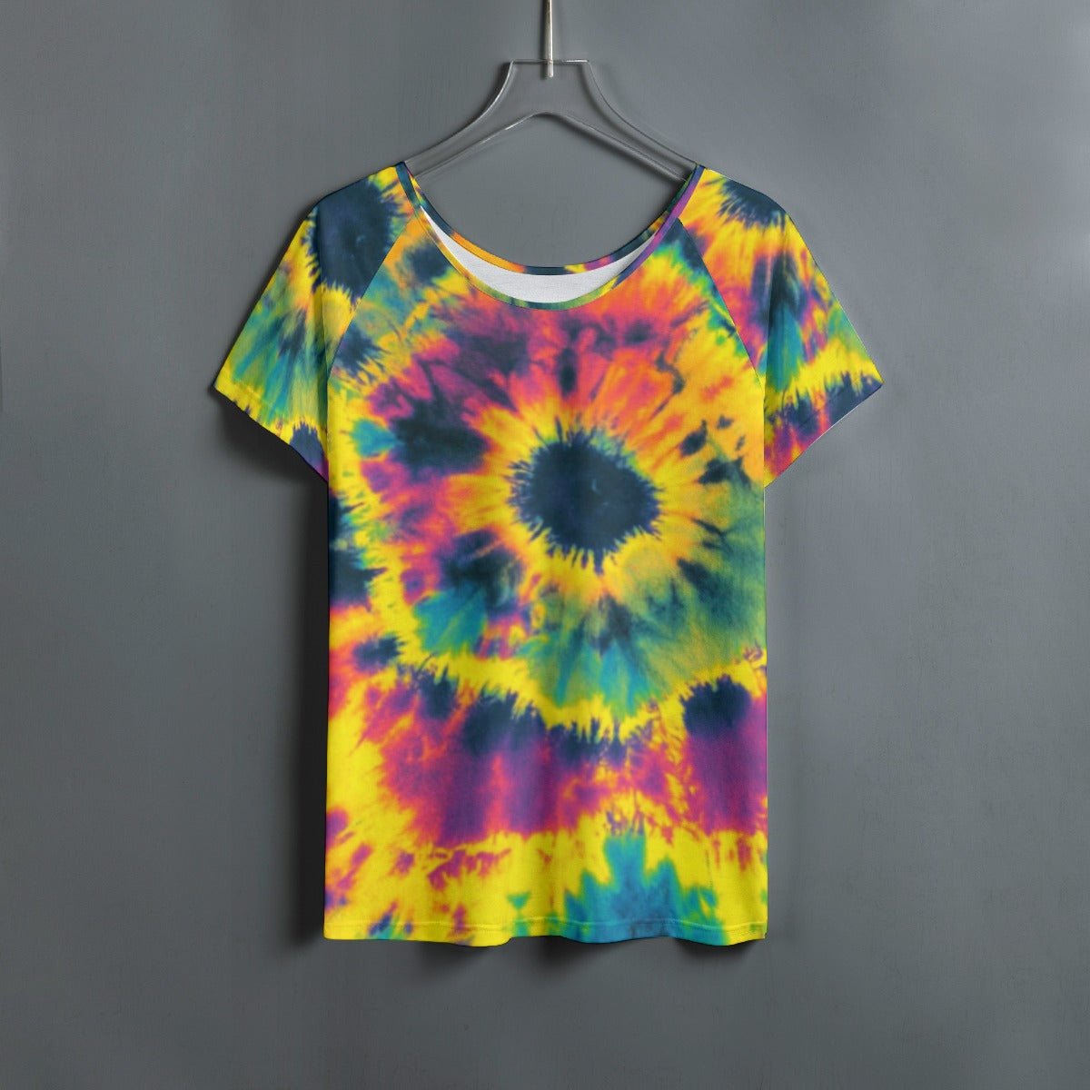All-Over Print Women's Round Neck T-shirt With Raglan Sleeve