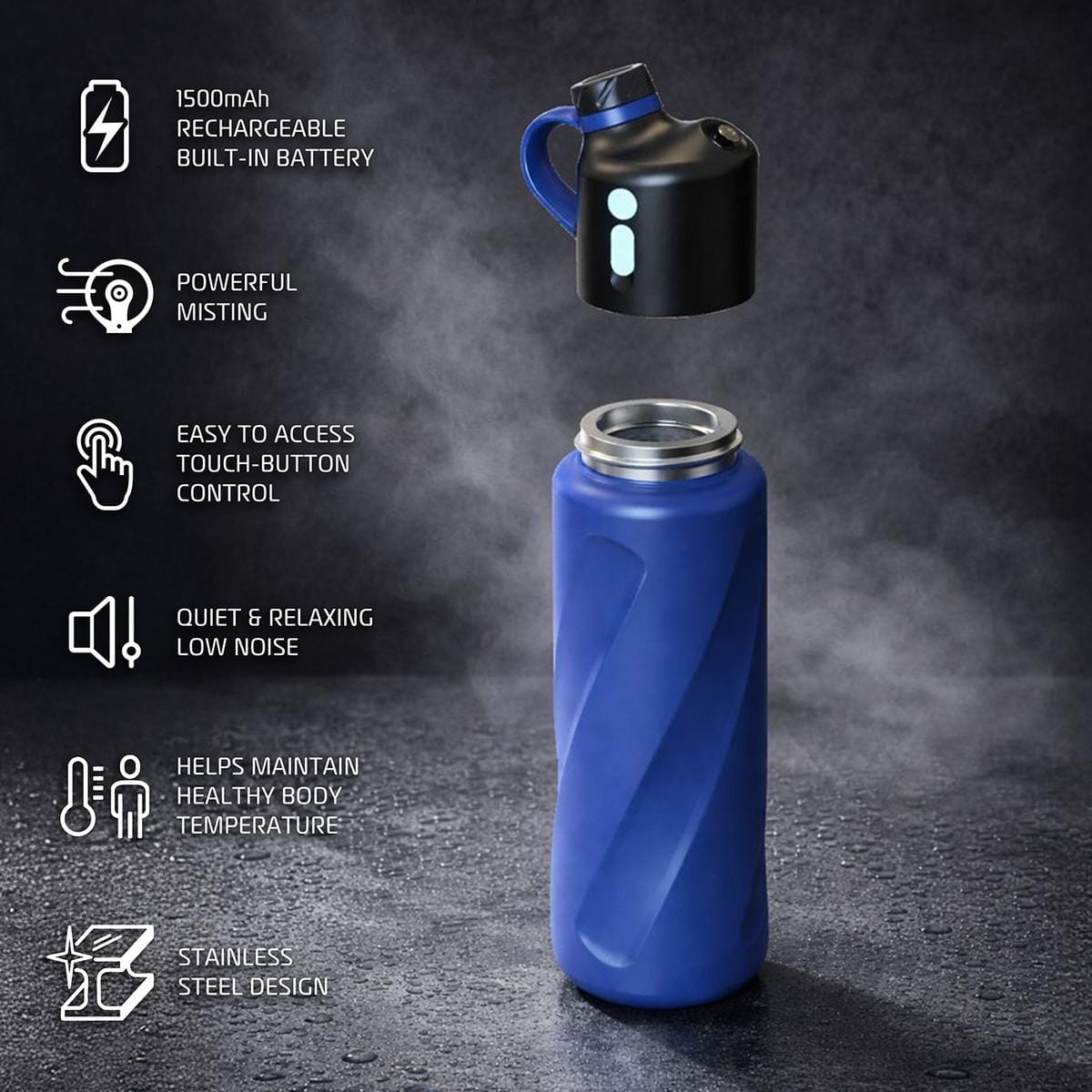 AlphaCool CoolBurst Misting Water Bottle - 20oz
