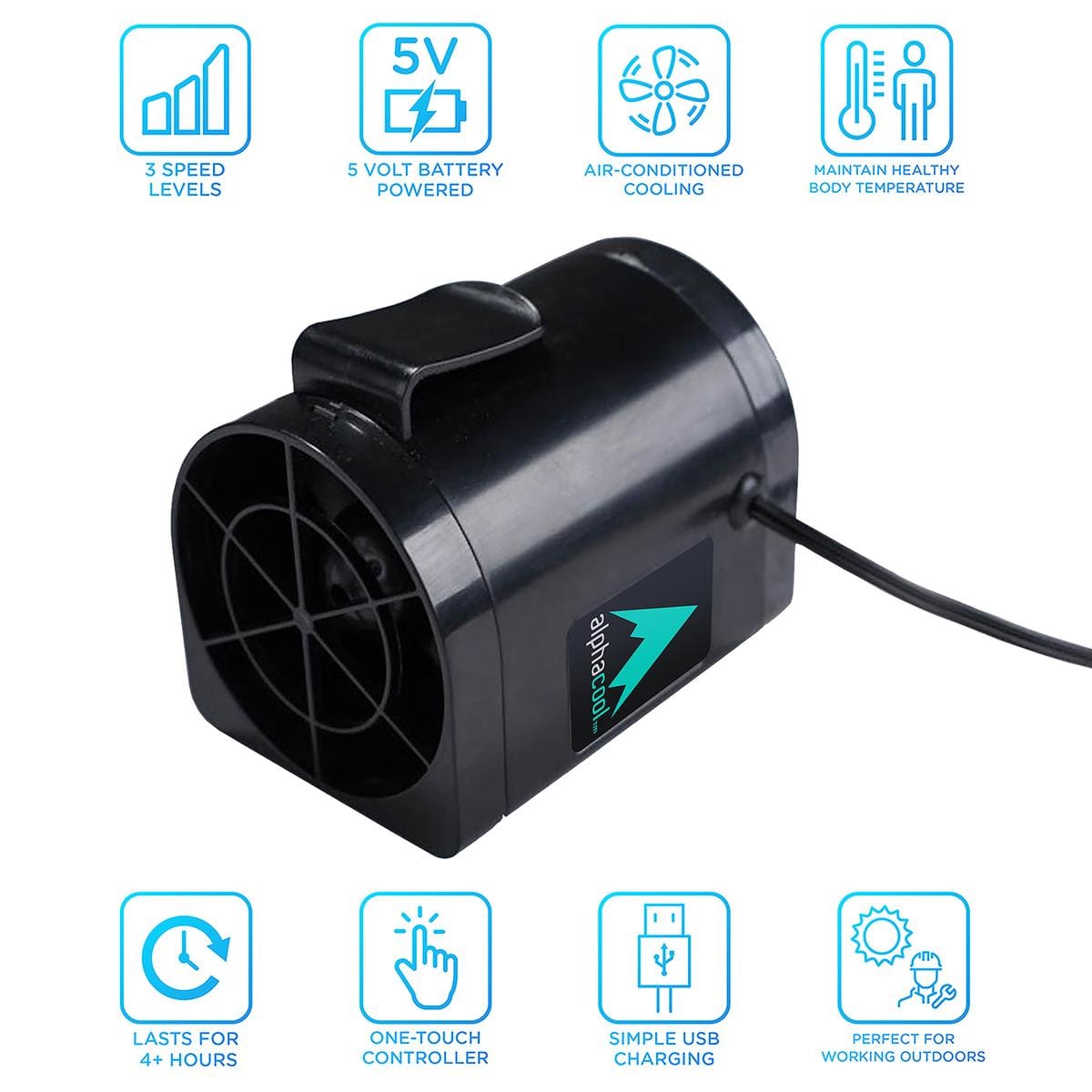 AlphaCool Portable Clip On Belt Fan