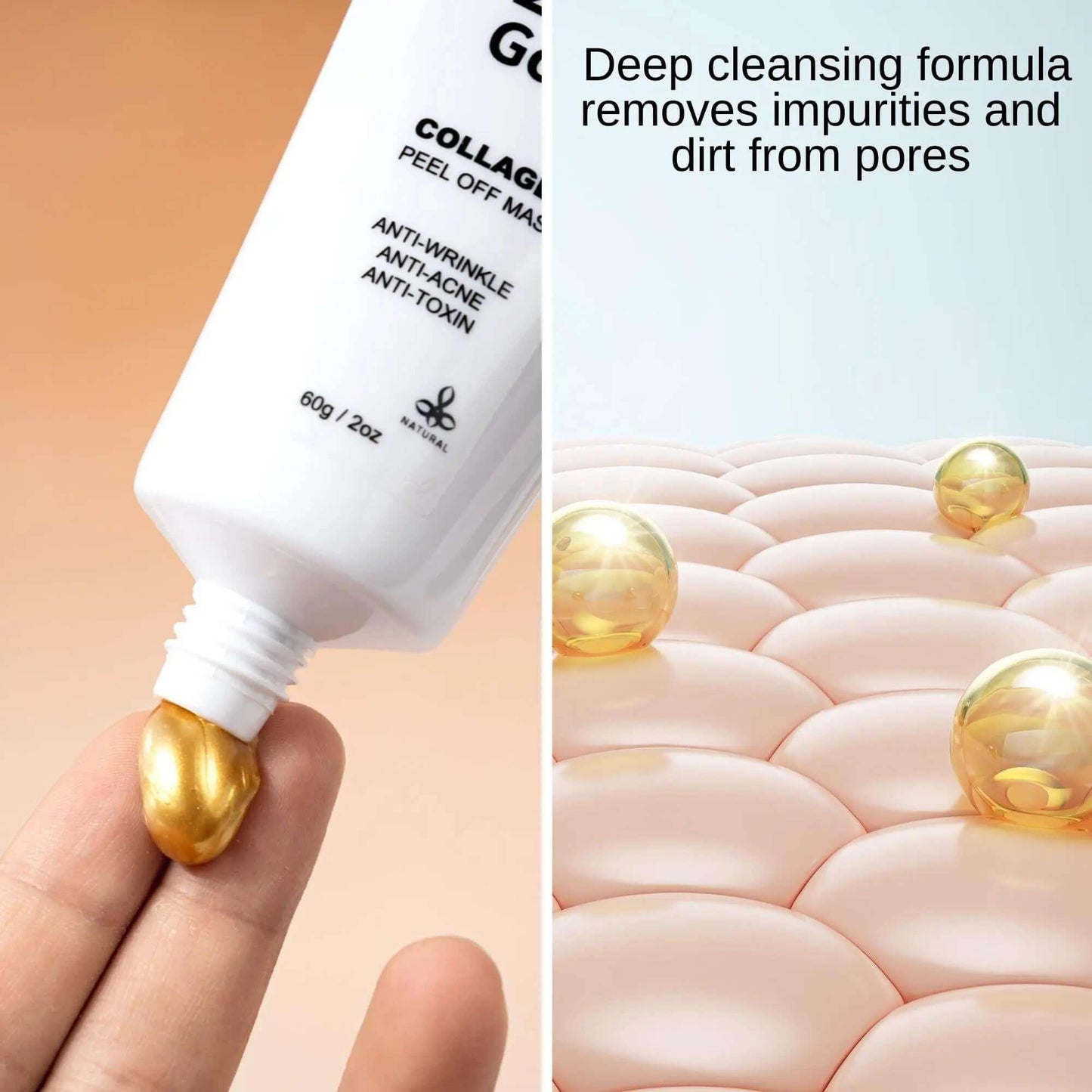 Ammuri 24K Gold Collagen Peel-Off Face Mask 60g – Luxury Anti-Ageing Treatment for Firming, Brightening & Deep Cleansing Skin