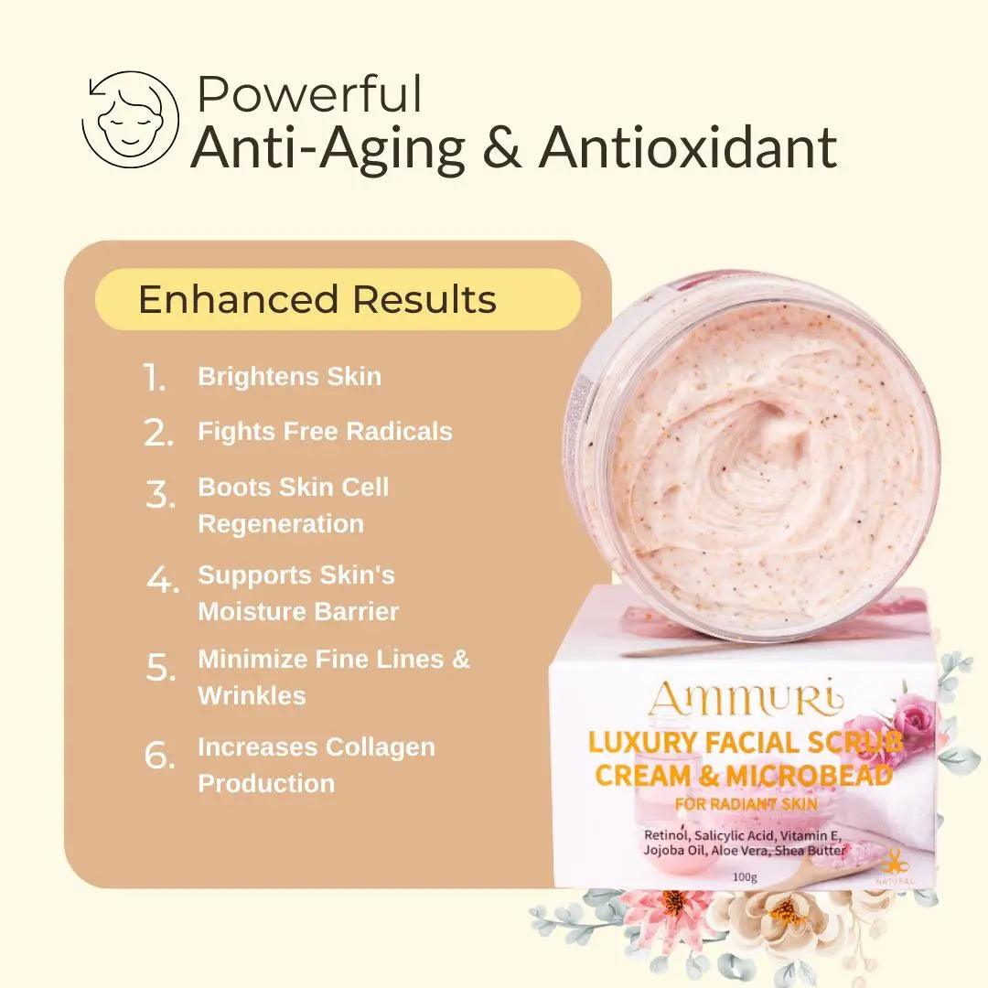 Ammuri Rose Retinol Facial Scrub – Exfoliate, Renew & Glow | Radiant Skin