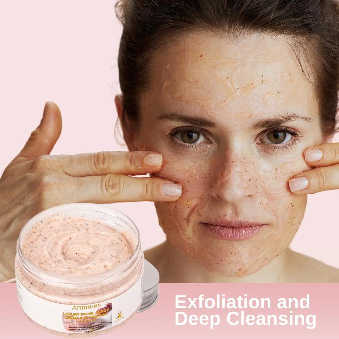 Ammuri Rose Retinol Facial Scrub – Exfoliate, Renew & Glow | Radiant Skin