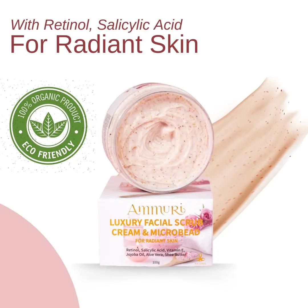 Ammuri Rose Retinol Facial Scrub – Exfoliate, Renew & Glow | Radiant Skin