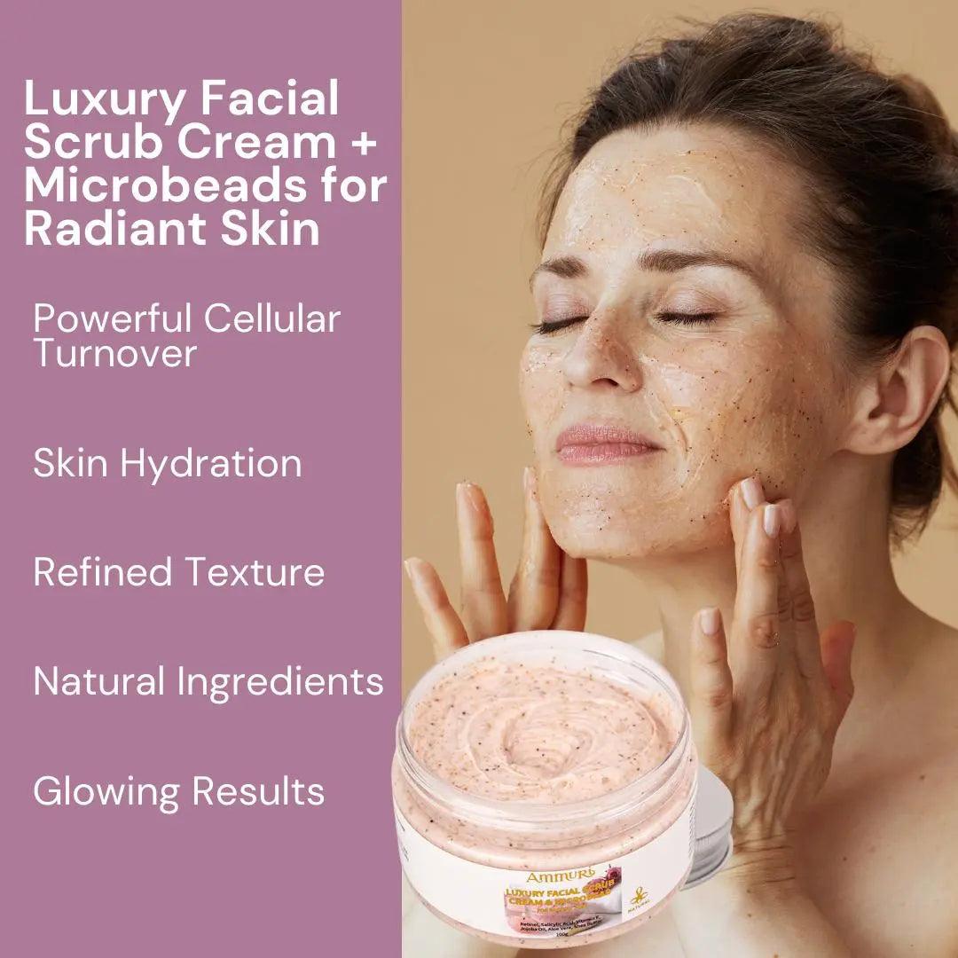 Ammuri Rose Retinol Facial Scrub – Exfoliate, Renew & Glow | Radiant Skin