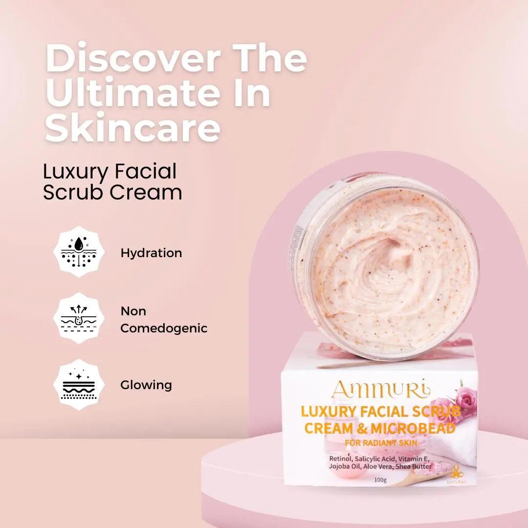 Ammuri Rose Retinol Facial Scrub – Exfoliate, Renew & Glow | Radiant Skin