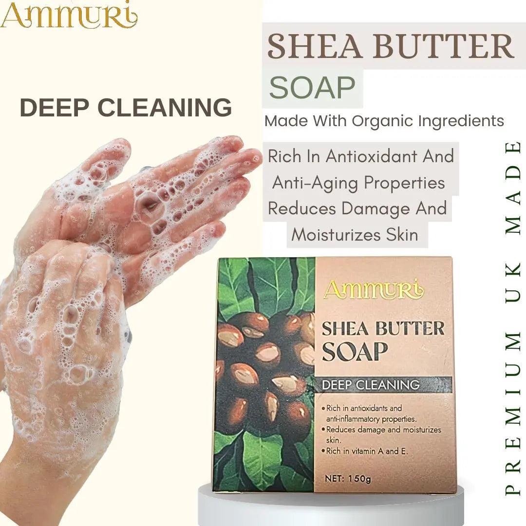 Ammuri Shea Butter Luxury Bar Soap - Soften Soothe Pamper Skin Daily 250g