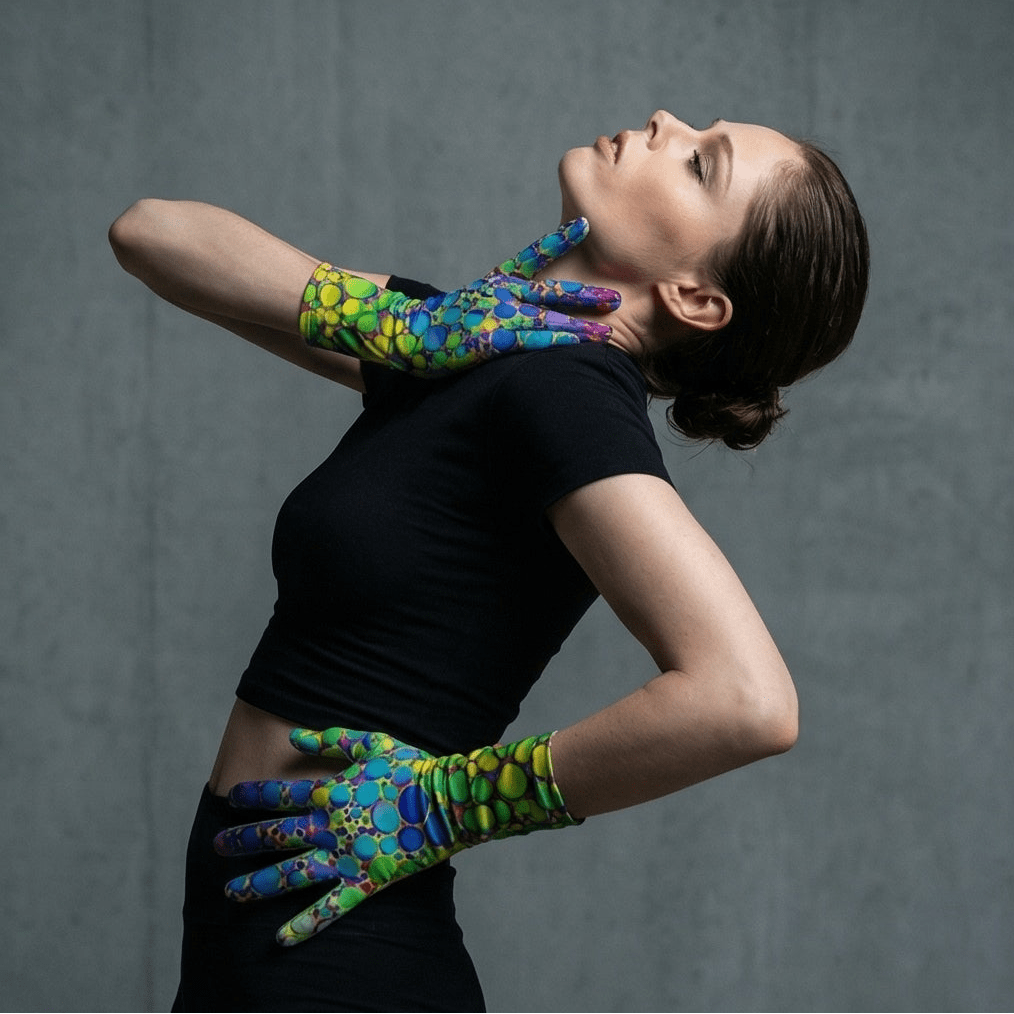 Maximalist Winter Gloves for Cold-Weather Self-Expressers — Abstract AOP Polar Fleece, Festival Winter Accessory, Bold Print Handwear