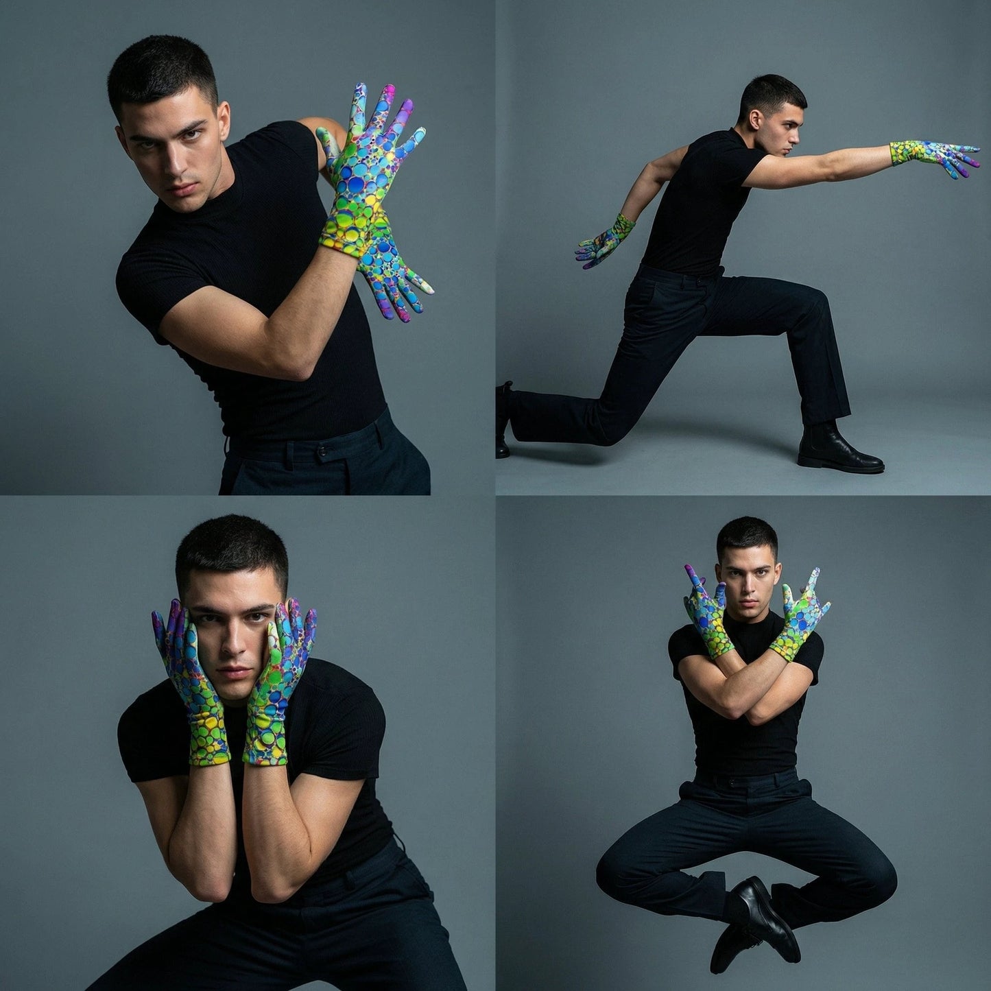 Maximalist Winter Gloves for Cold-Weather Self-Expressers — Abstract AOP Polar Fleece, Festival Winter Accessory, Bold Print Handwear