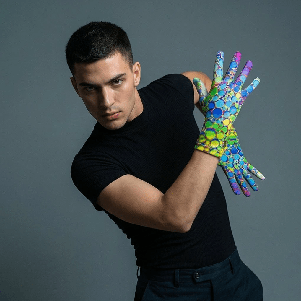 Maximalist Winter Gloves for Cold-Weather Self-Expressers — Abstract AOP Polar Fleece, Festival Winter Accessory, Bold Print Handwear