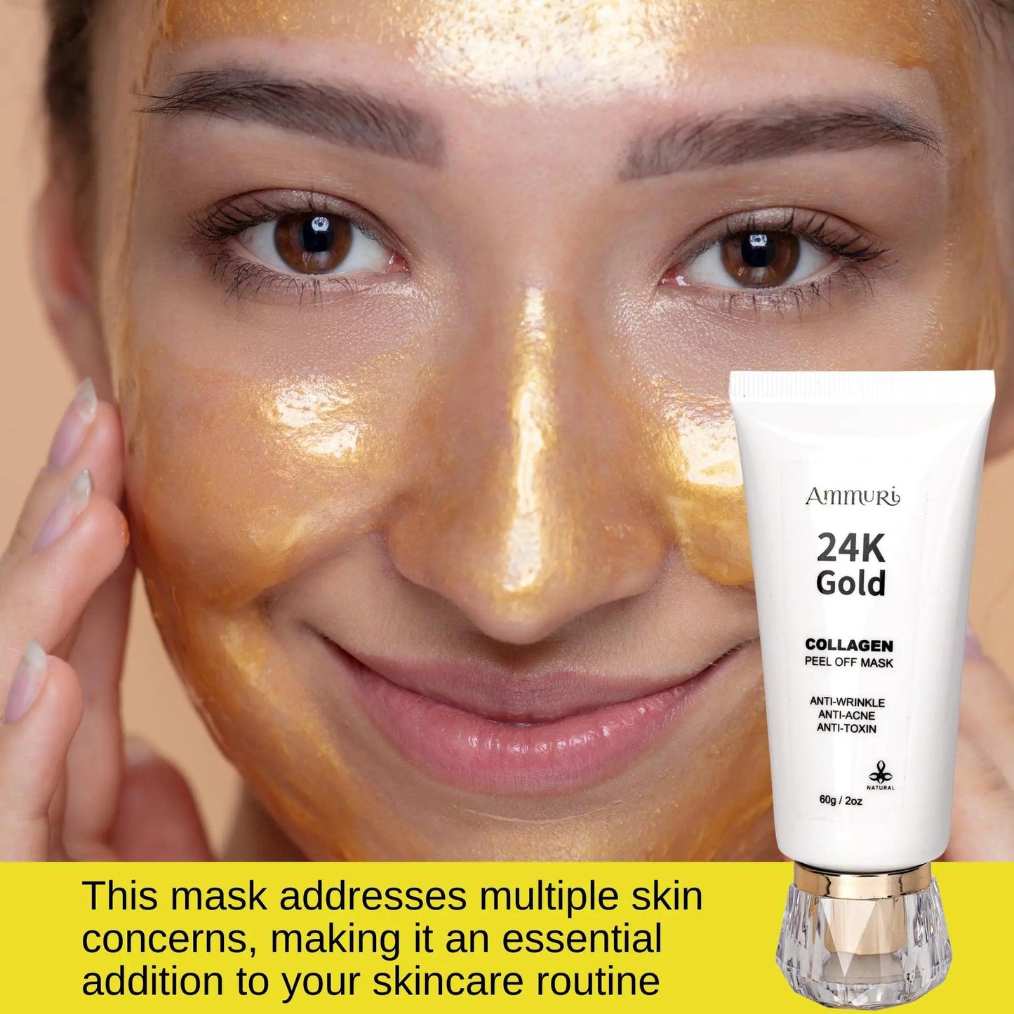 Ammuri 24K Gold Face Mask - Collagen Peel Off Treatment
