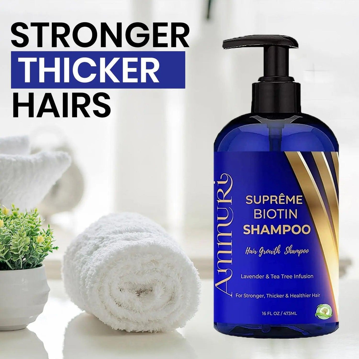 Ammuri Biotin Shampoo – DHT Blocker for Thicker Hair | Set of 2 x 473ml
