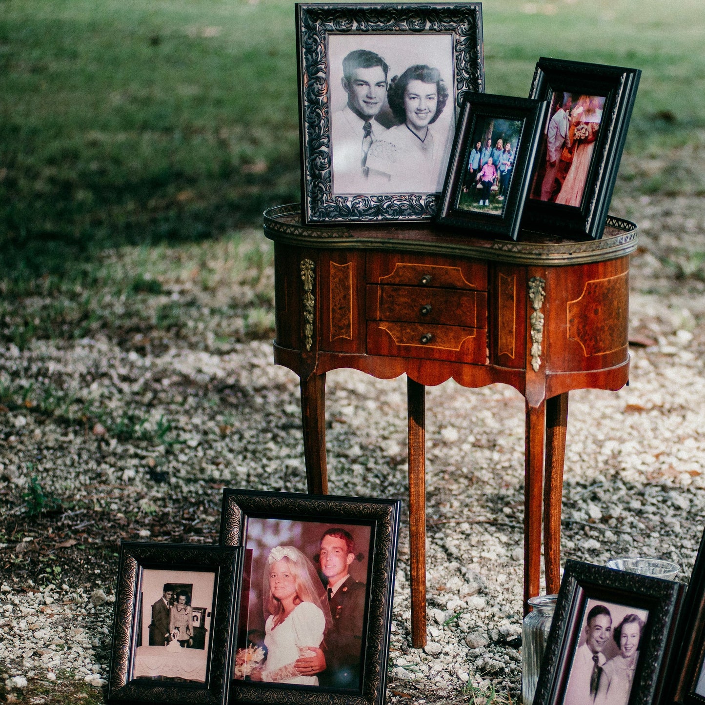 Antique Kidney Accent Table