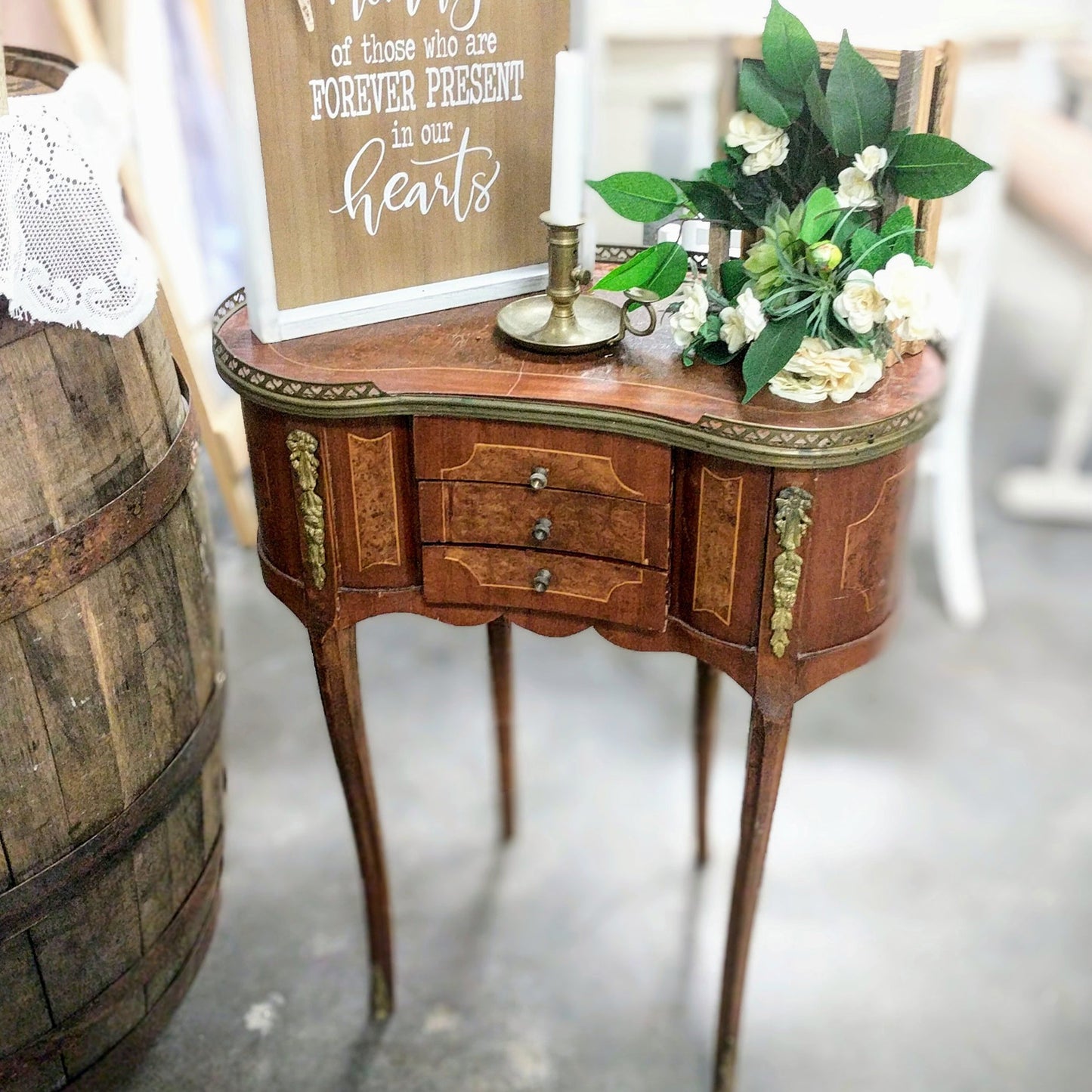 Antique Kidney Accent Table