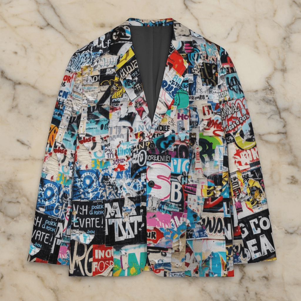 Articles, Articles AOP Graffiti Suit Jacket | 260gsm Two-Button Blazer for Professional Rebels (S–5XL)