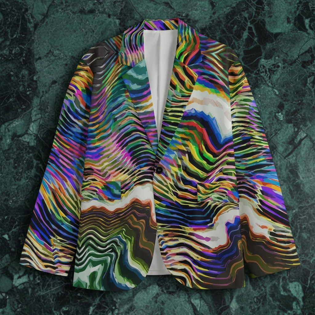 Artist Edition Maximalist AOP Blazer | Structured Cotton-Poplin Two-Button Jacket for Creative Directors
