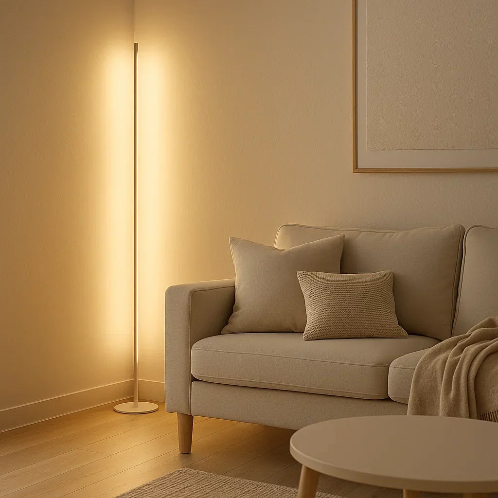 Dimmable RGB LED Corner Floor Lamp With Remote Control