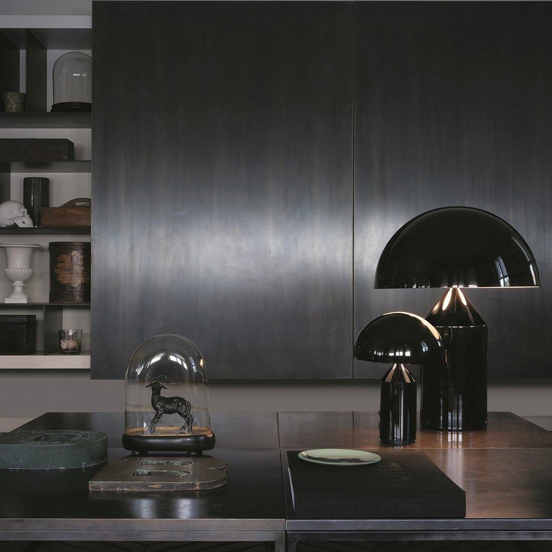 Mushroom Dome Metal Table Lamp With Sculptural Base
