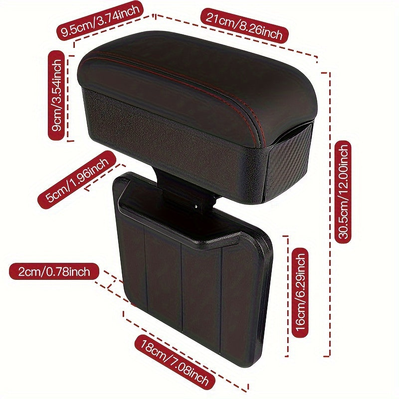 DERANFU PU Leather Car Armrest with Hidden Cup Holder TJR5B2P