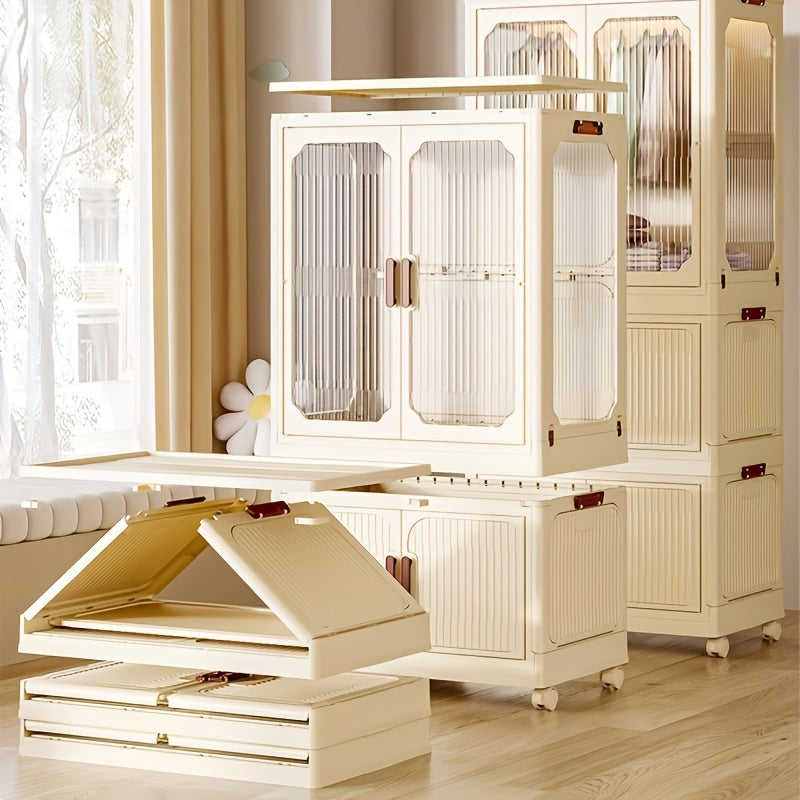 Wardrobe Storage Cabinet, Large Stackable Plastic Boxes TJR4D7M