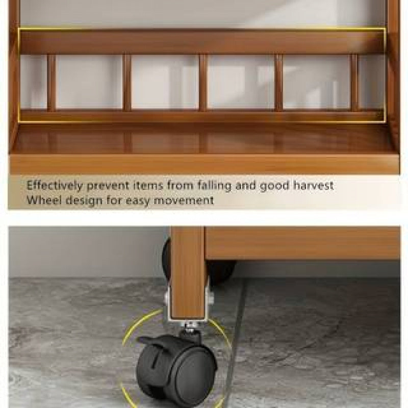 Versatile Wooden Storage Cart with Wheels - M7YB