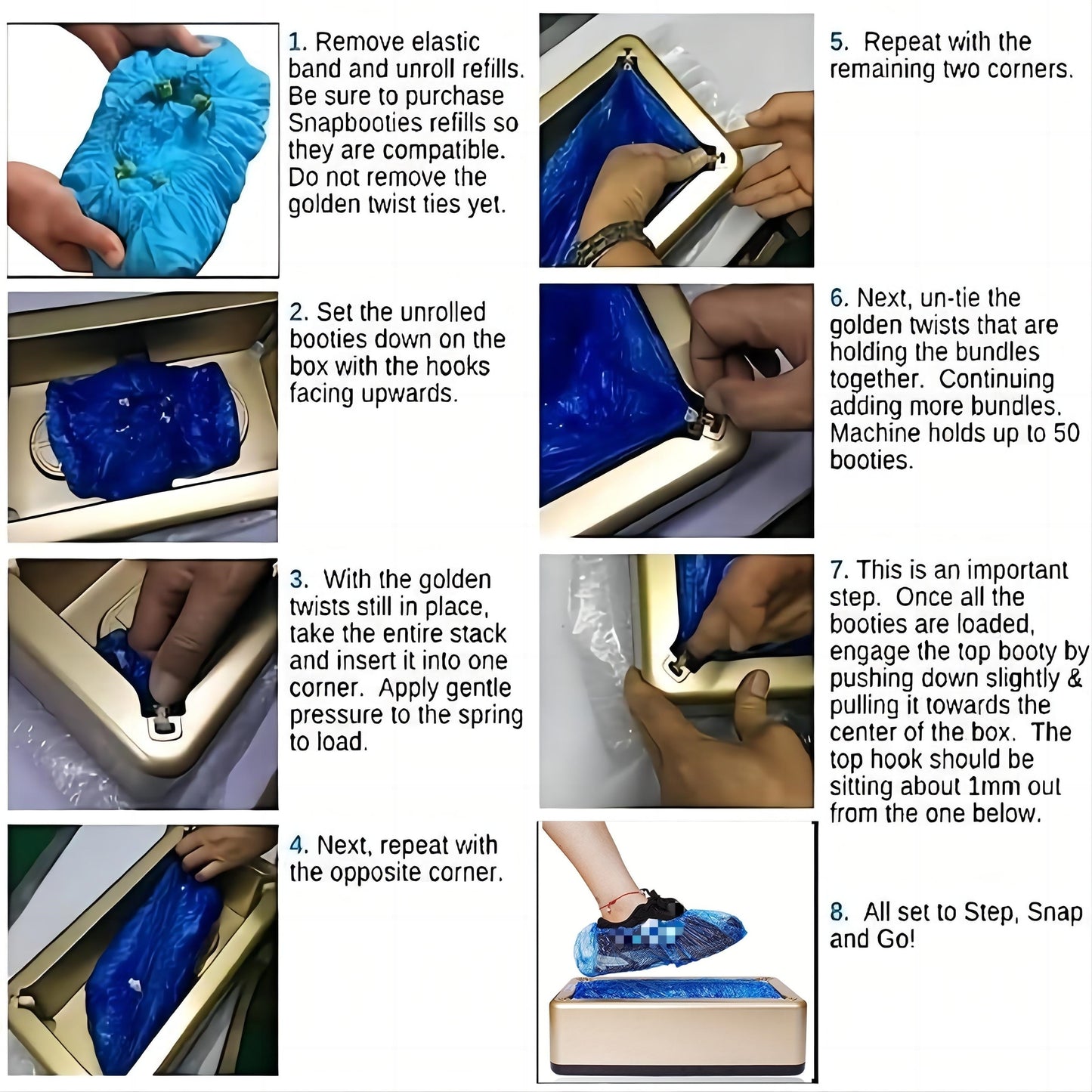 Automatic Shoe Cover Dispenser, Durable Plastic TJR7P4D