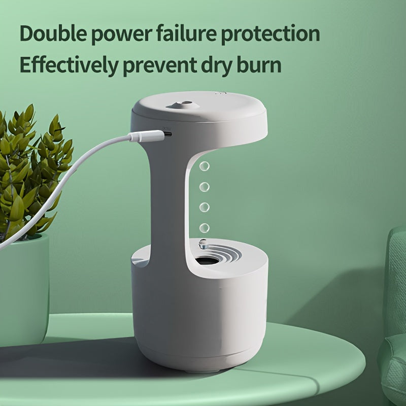 MOMMED USB-Powered Anti-Gravity Humidifier, Compact Desktop Air Purifier TJR1B7T
