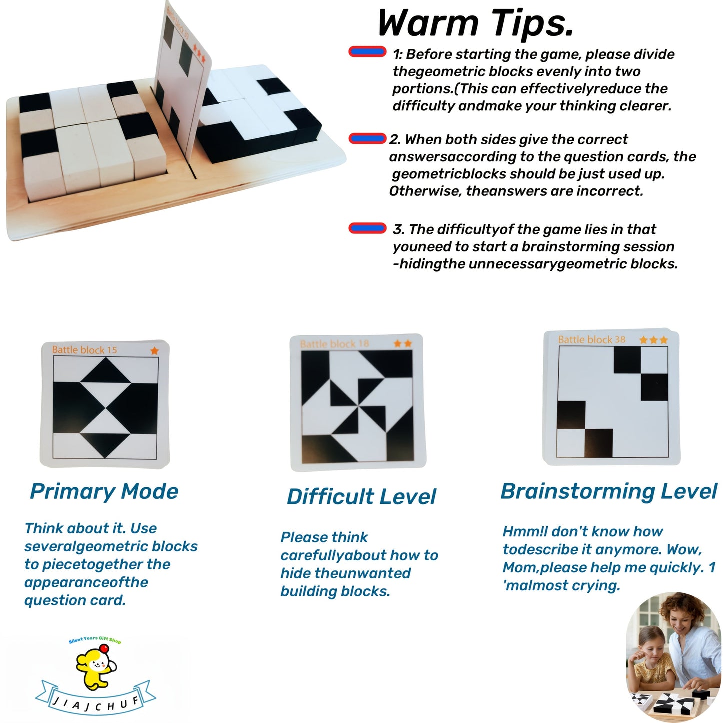 JIAJCHUF 3D Puzzle Game- HMT16PG