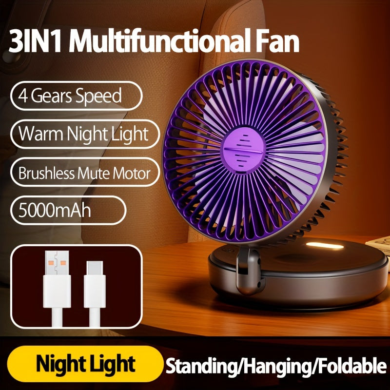 Rechargeable Circulation Fan with Adjustable Speeds - TJR3Q4Y