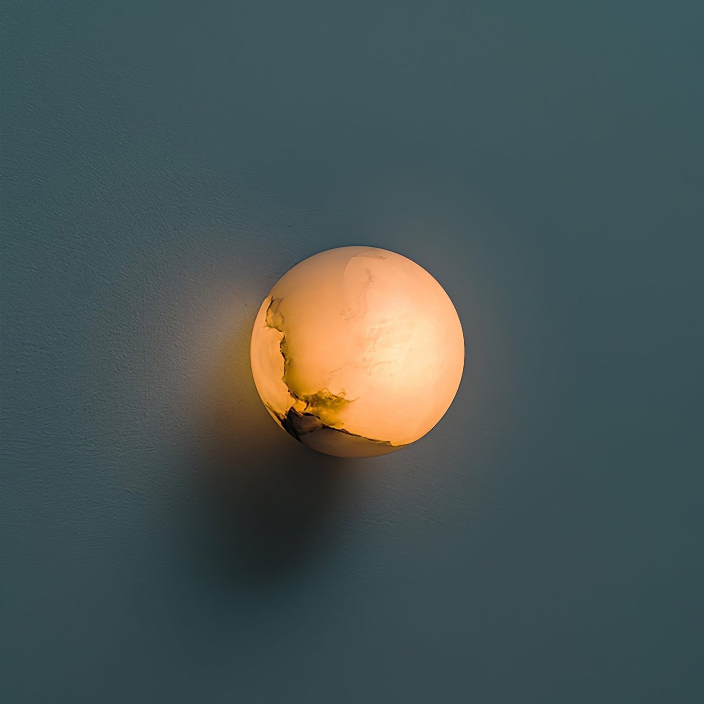 Mini Orb Alabaster Wall Light With Sculpted Stone Shade