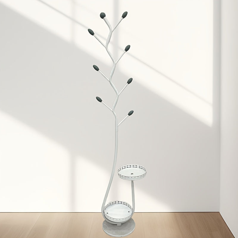 Freestanding Metal Clothes Rack with Shelf for Home TJR5K7Y