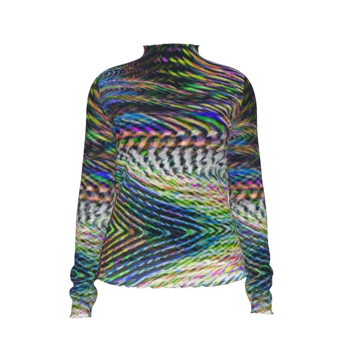 Zebra Cake Trails Breathable Mesh T-Shirt - StreetsmArt Liquid Monochrome Top for Nightclubs & Raves