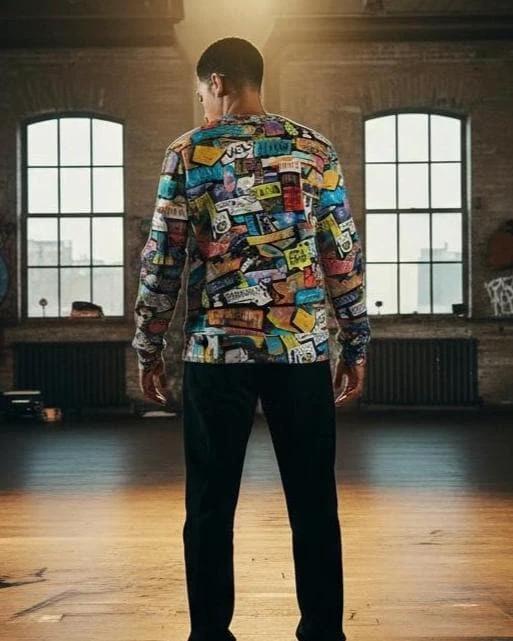 Maximalist Heavyweight Crewneck for Art Collectors — Abstract AOP Sweatshirt, 310gsm Cotton Statement Piece, Gallery-Ready Streetwear