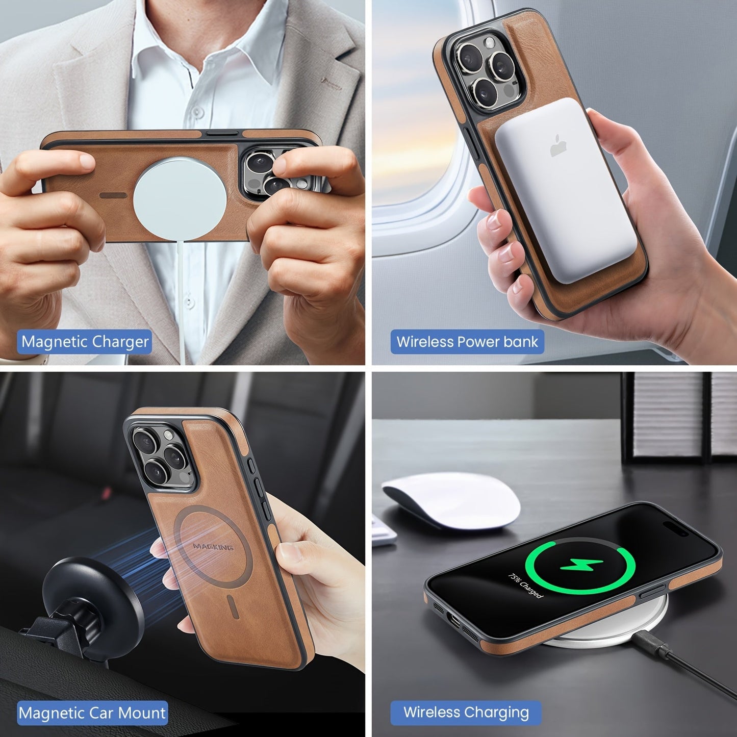 Magnetic Wallet Case for iPhone- HMT24TR