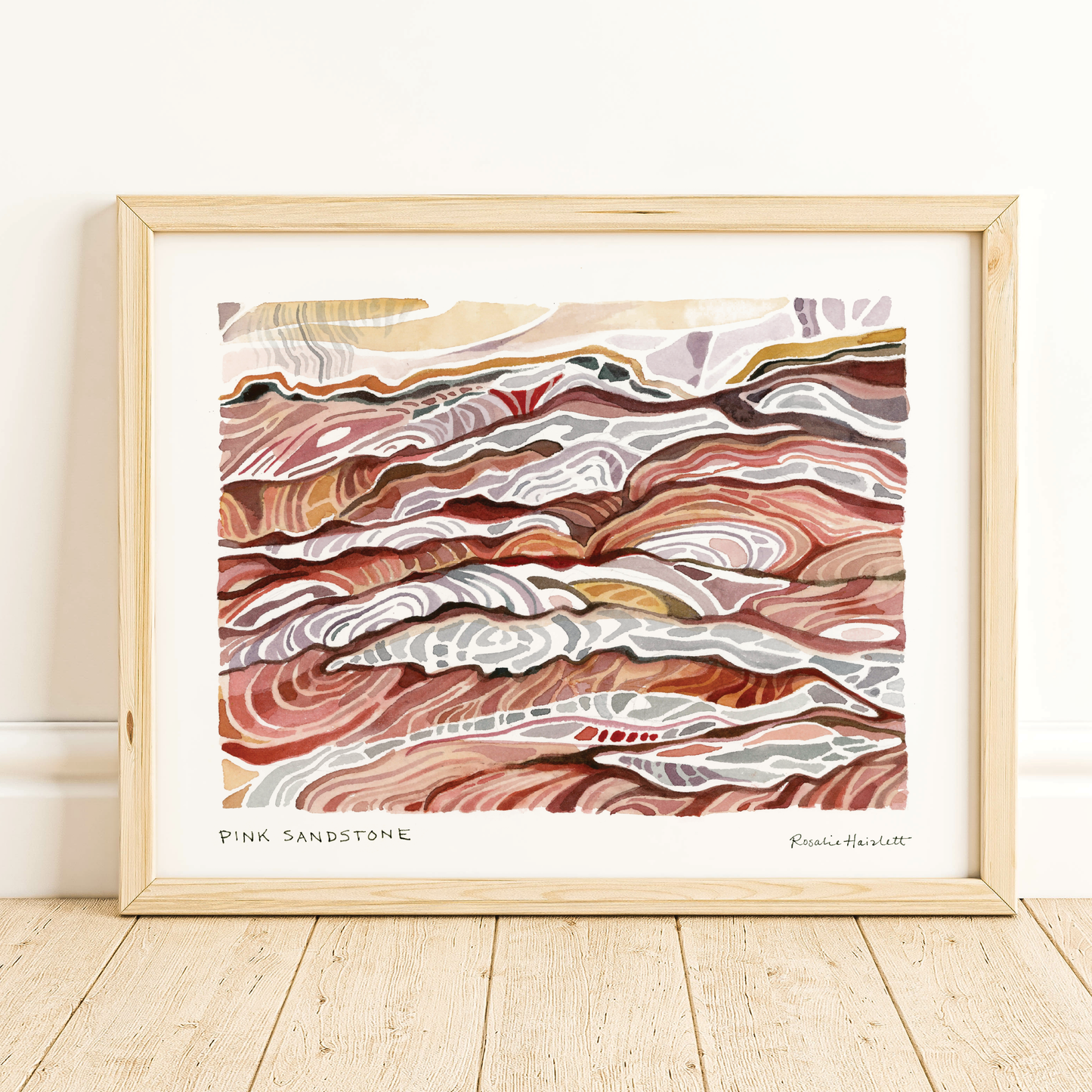 Rosalie Haizlett Illustration - Pink Sandstone Watercolor Art Print