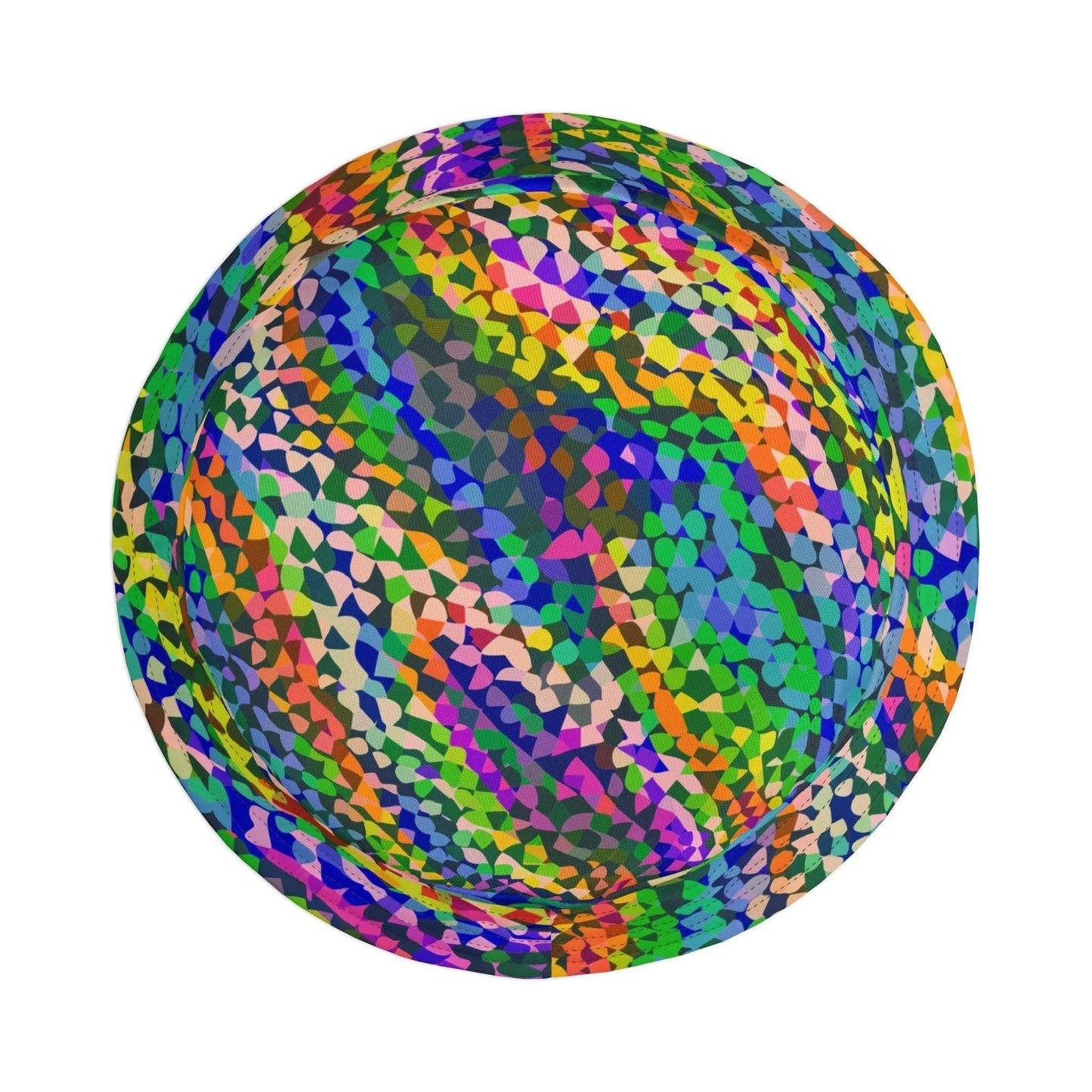 Kaleidoscope Psychedelic Rainbow Bucket Hat for Rave and Festival Dressers — Geometric AOP Sun Hat, Dance Party Trippy Headwear