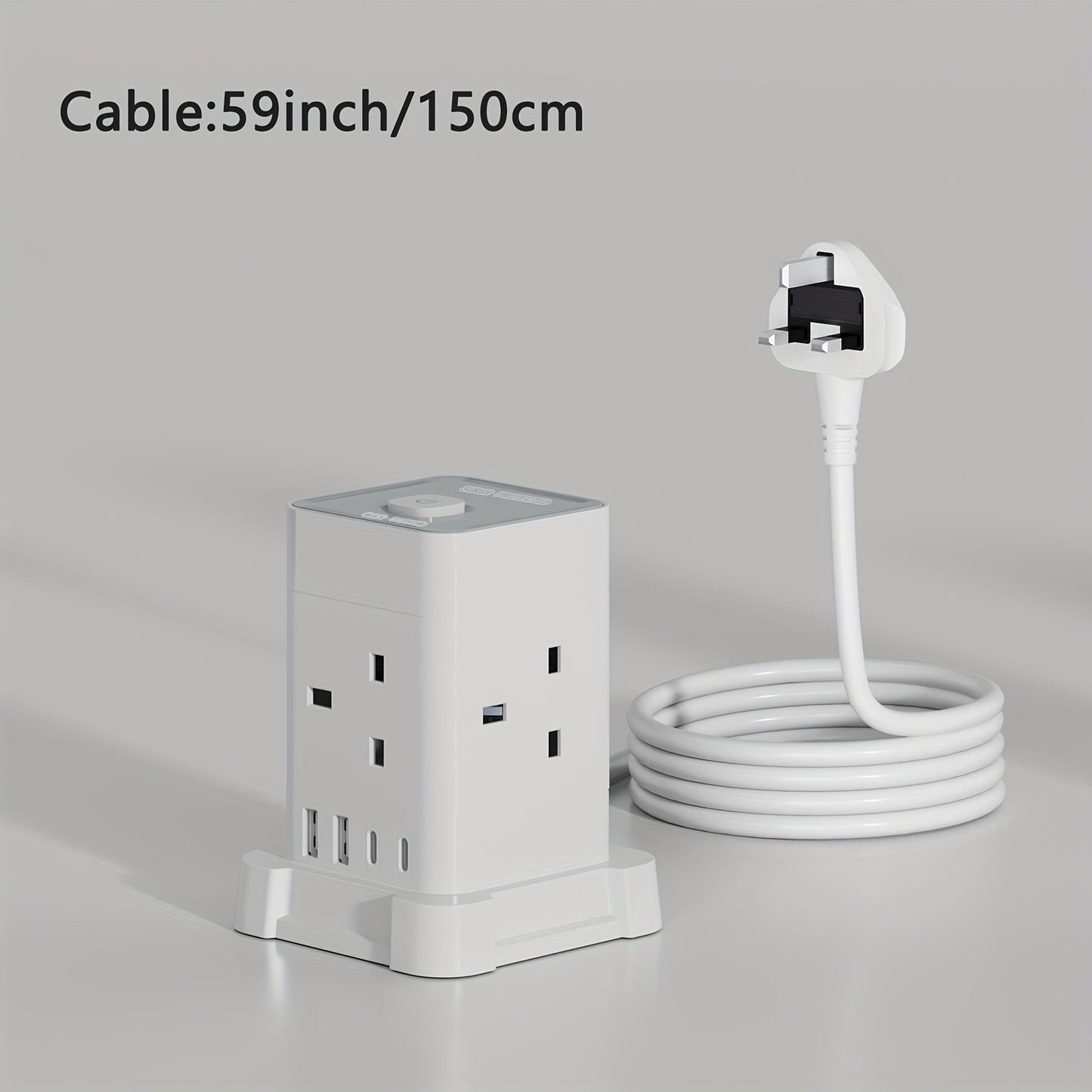 12-Outlet Tower Extension Lead with 4 USB Ports TJR3L6N