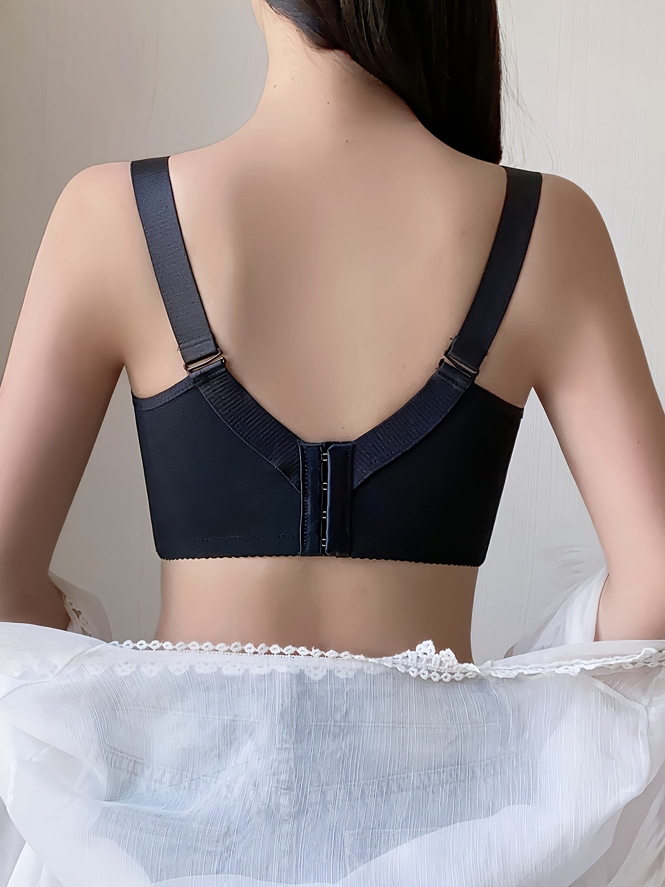 Elegant Floral Lace Push-Up Bra, Adjustable Straps TJR7L4D