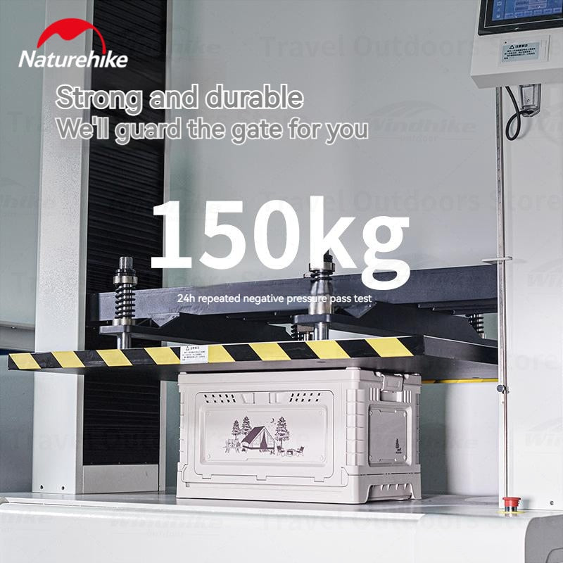 Naturehike Multi-Functional Camping Storage Box 25L / 50L Outdoor PP 2 Door Optional + 5L / 10L Compartment Wood Tabletop up to 150kg Stacking Table