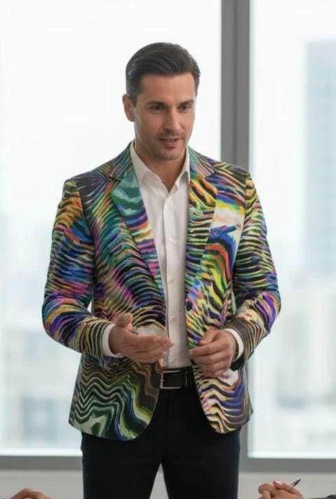 Artist Edition Maximalist AOP Blazer | Structured Cotton-Poplin Two-Button Jacket for Creative Directors